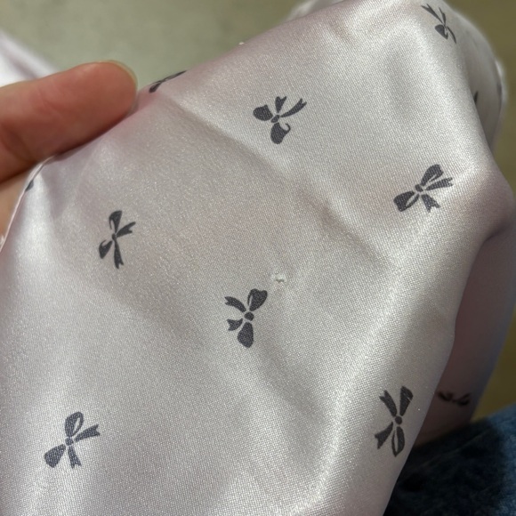 Vintage Vanity Fair Bow Print Pale Pink Nighty Nightgown Satin Slip Dress 70s - Picture 2 of 9